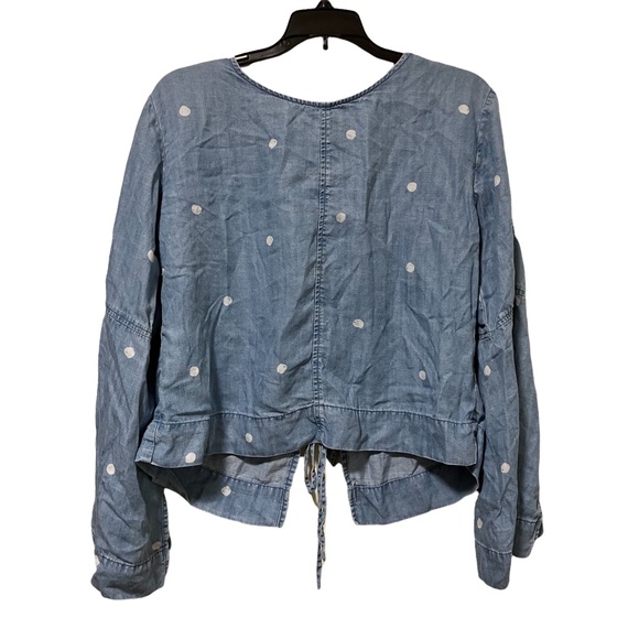 Cloth & Stone Chambray Polka Dot Tie Back Shirt - Picture 1 of 8